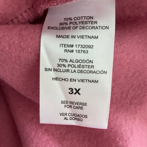 Champion Pink Long Sleeve Logo Fleece Sweatshirt NWT Size 3X - Picture 7 of 7